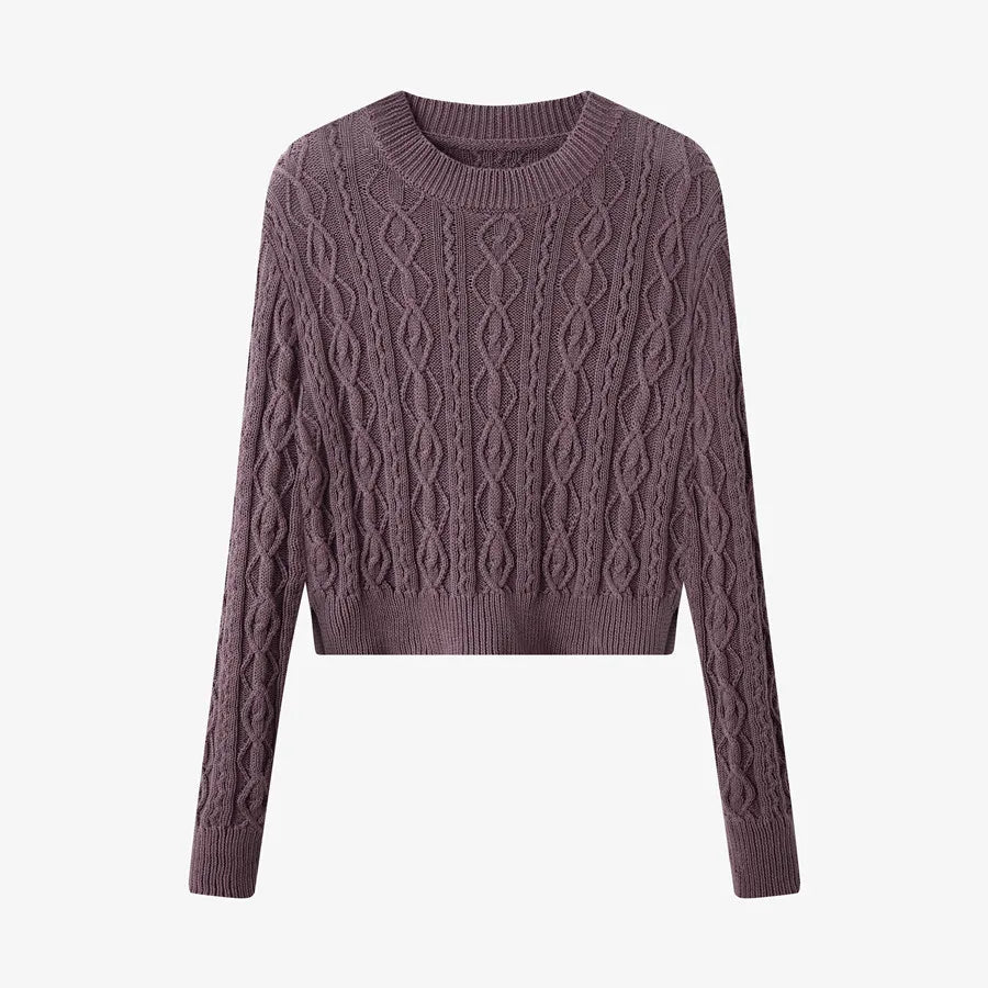 2-Piece Cable Knit Top + Cupro Slip Maxi Dress Set