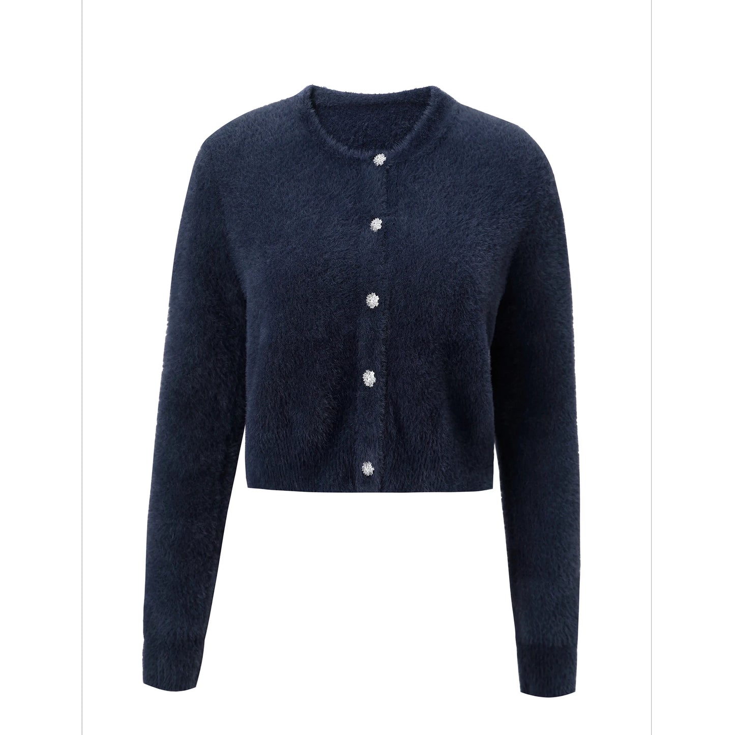Soft Mohair Knit Cardigan – Classic Button Front
