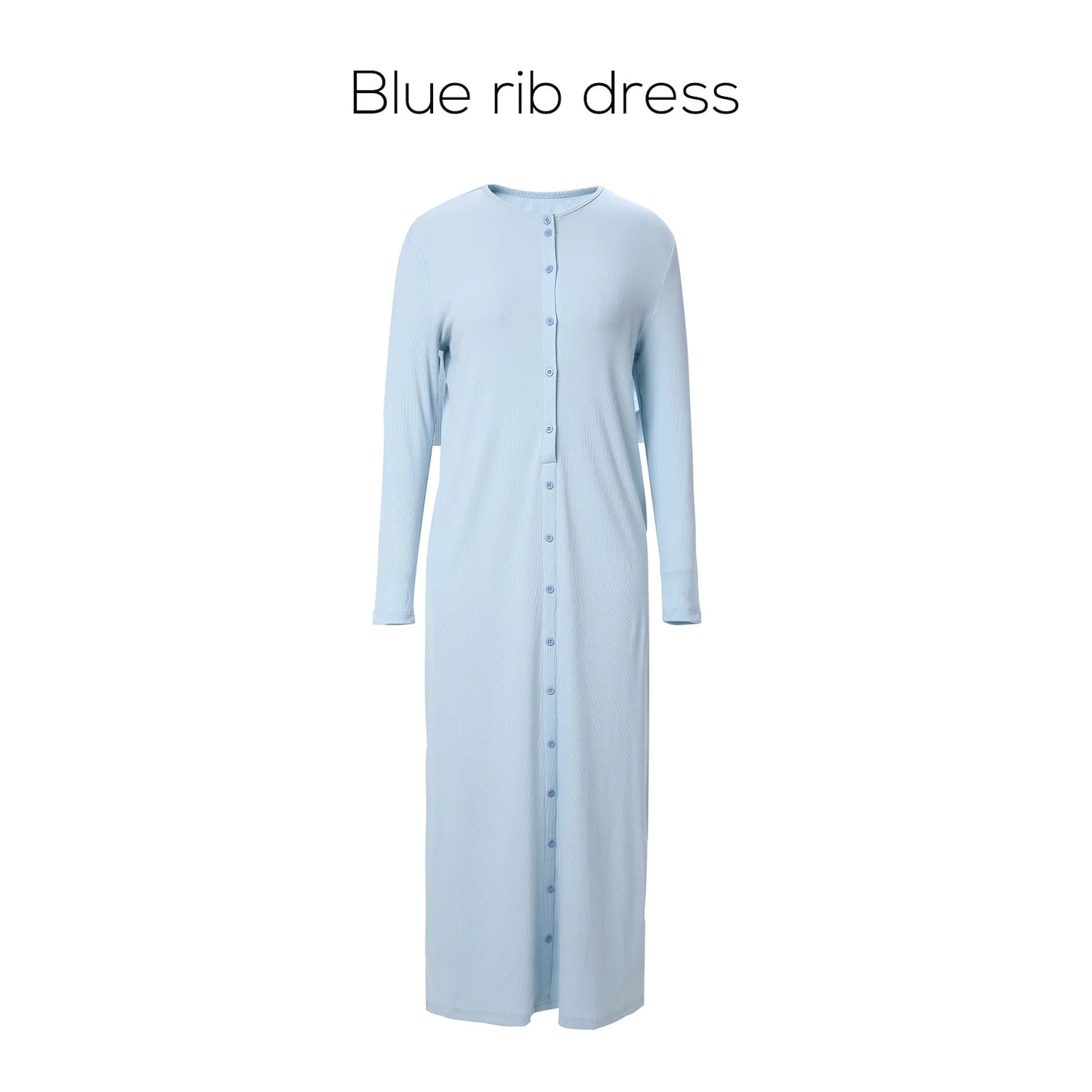 Ribbed Knit Maxi Dress – Soft Stretch Comfort Fit