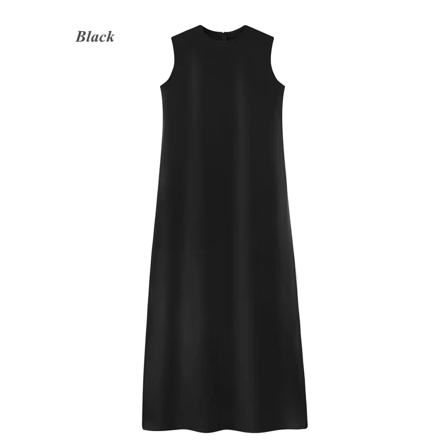 2-Piece Ribbed Wrap Top + Satin Slip Maxi Dress Set (Autumn Edition)