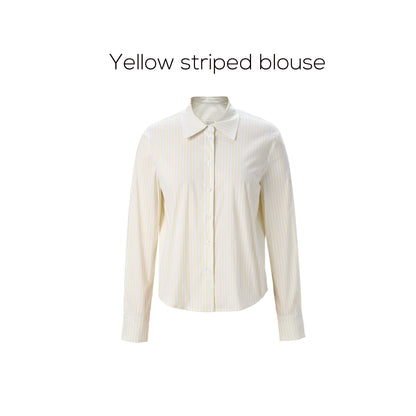 Stripe Blouse & Tencel Slip Dress Set – Modest Two-Piece Spring Fit