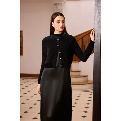 Soft Mohair Knit Cardigan – Classic Button Front
