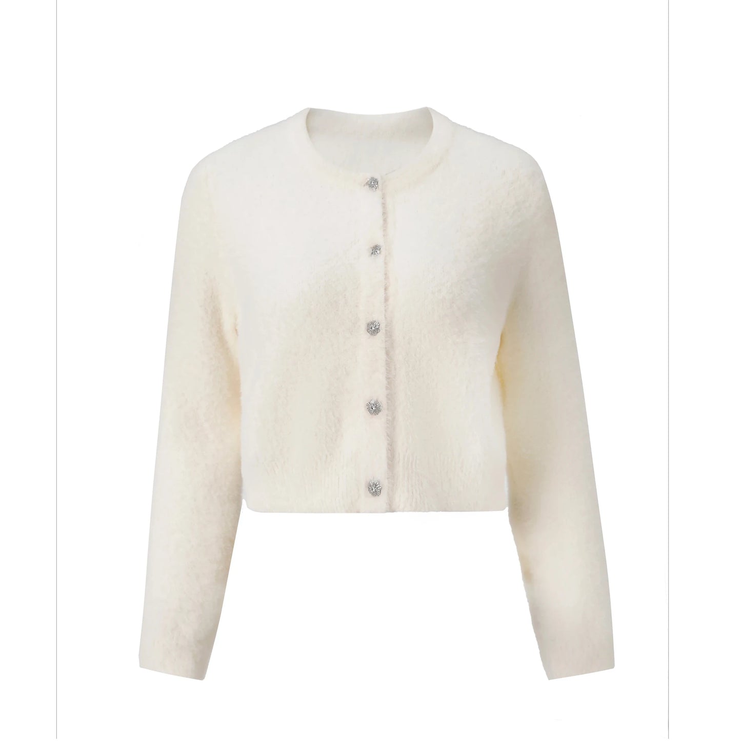 Soft Mohair Knit Cardigan – Classic Button Front