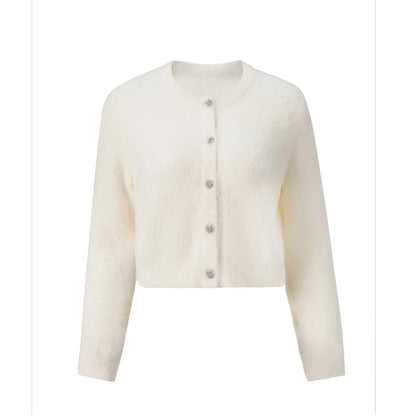 Soft Mohair Knit Cardigan – Classic Button Front