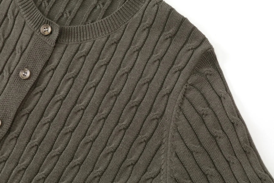 Cable-Knit Cardigan + Ribbed Mockneck Maxi Dress Set