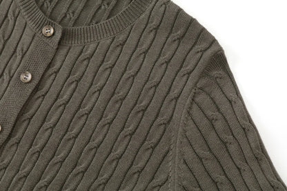 Cable-Knit Cardigan + Ribbed Mockneck Maxi Dress Set