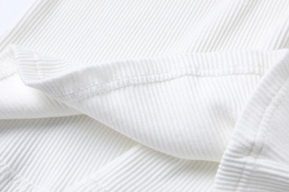 Ribbed Tee & Denim Maxi Skirt Set – Contrast Round Neck Modest Fit