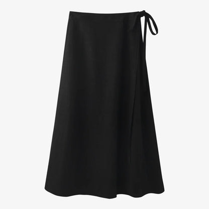 Adjustable Linen Wrap Skirt (Ankle-Length)
