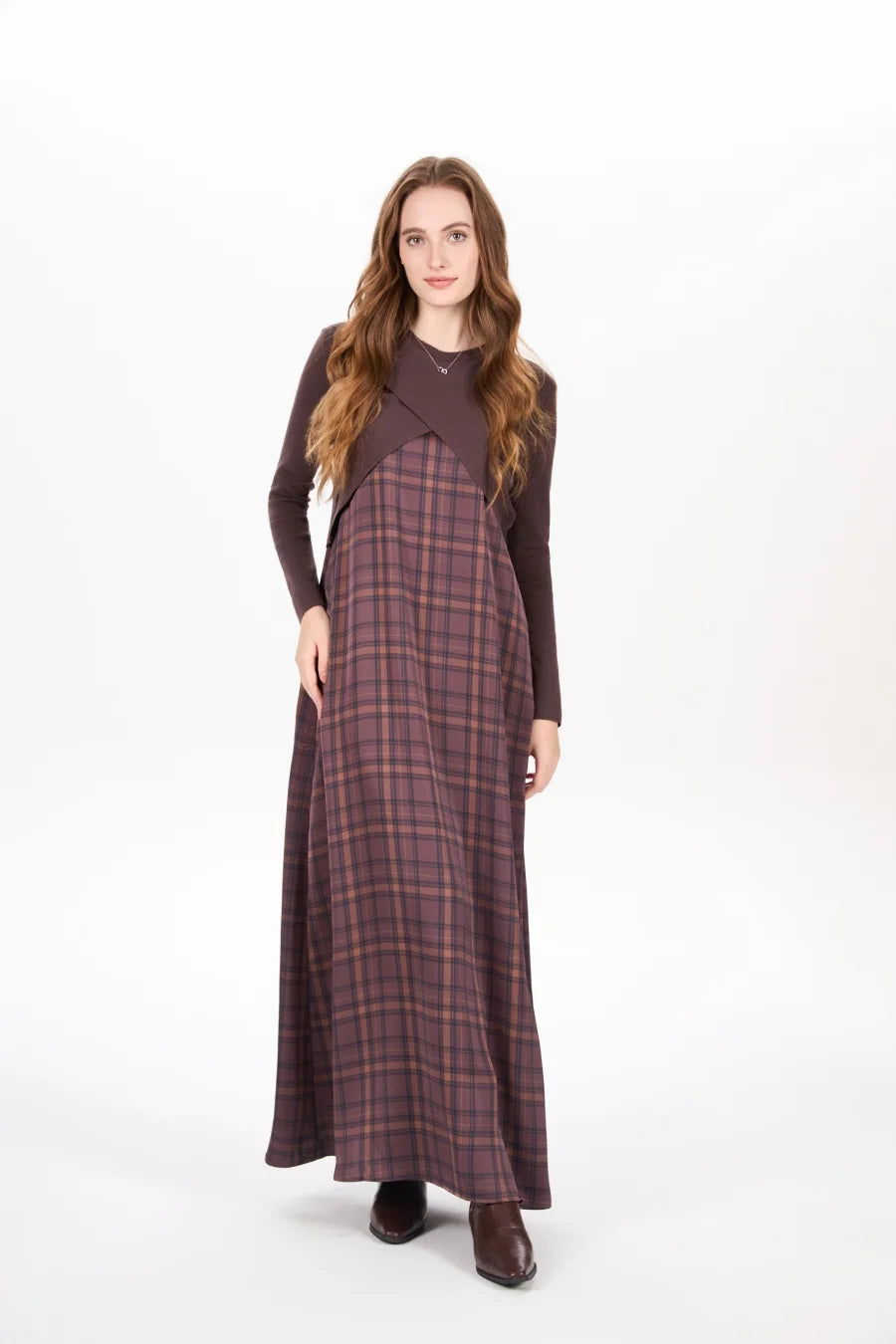 Satin Slip Dress + Knit Cross Top Set (Adjustable Maxi Length)