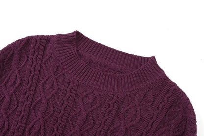 2-Piece Cable Knit Top + Cupro Slip Maxi Dress Set