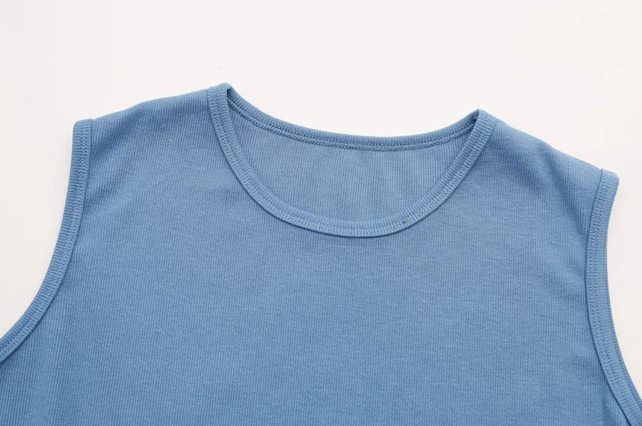 Ribbed Cardigan + Ankle-Length Maxi Dress Set (Natural Fiber Blend)