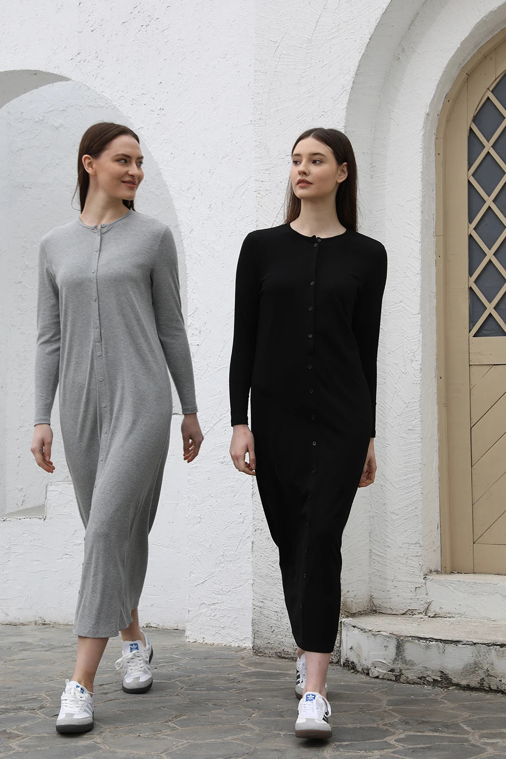 Ribbed Knit Maxi Dress – Soft Stretch Comfort Fit