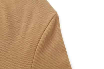 Ribbed Cardigan + Ankle-Length Maxi Dress Set (Natural Fiber Blend)