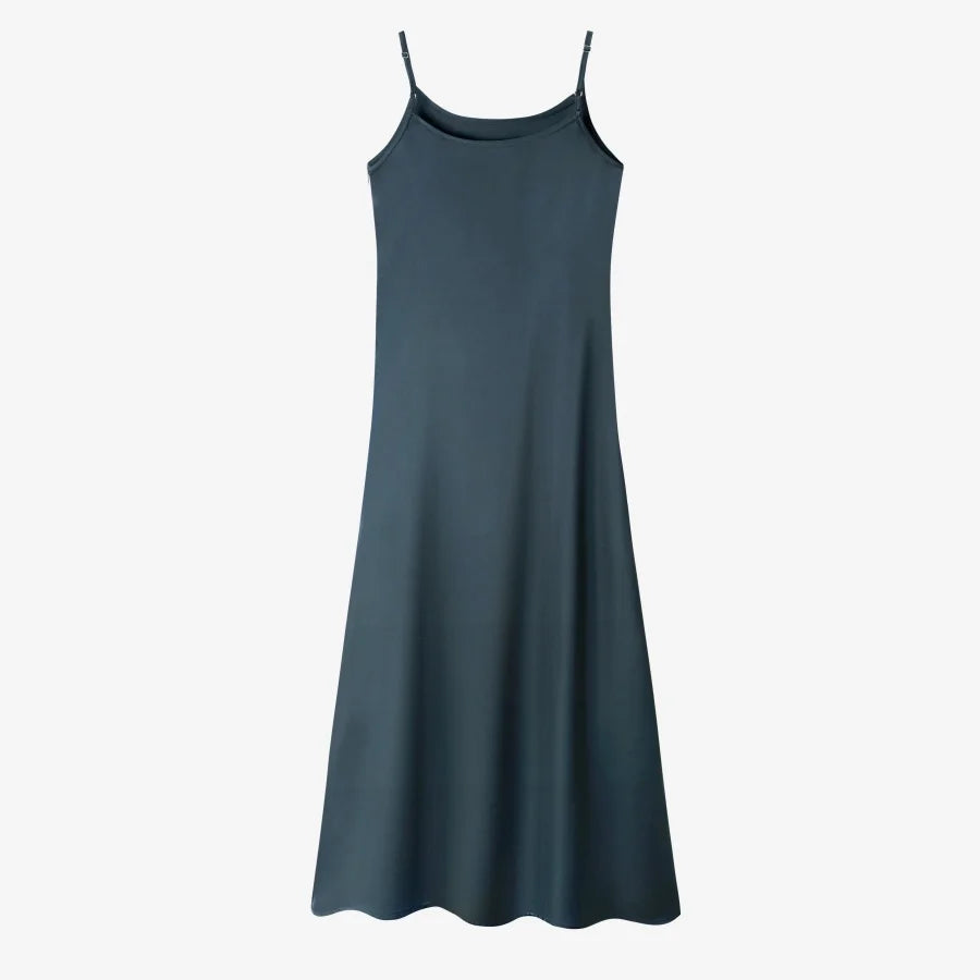 Satin Slip Dress + Knit Cross Top Set (Adjustable Maxi Length)