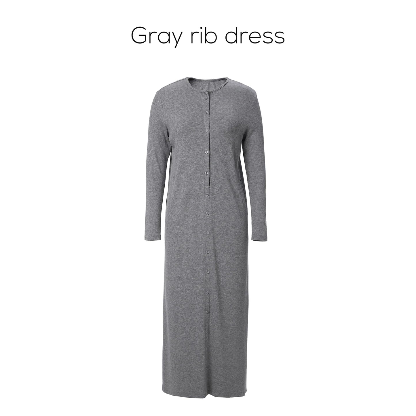 Ribbed Knit Maxi Dress – Soft Stretch Comfort Fit