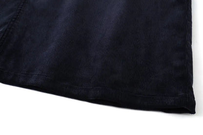 Corduroy Maxi Skirt + High-Stretch Ribbed Top Set (Autumn Edition)