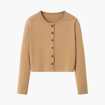 Ribbed Cardigan + Ankle-Length Maxi Dress Set (Natural Fiber Blend)