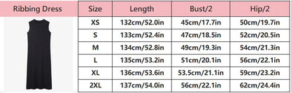 Ribbed Cardigan with Denim Collar + Sleeveless Maxi Dress Set