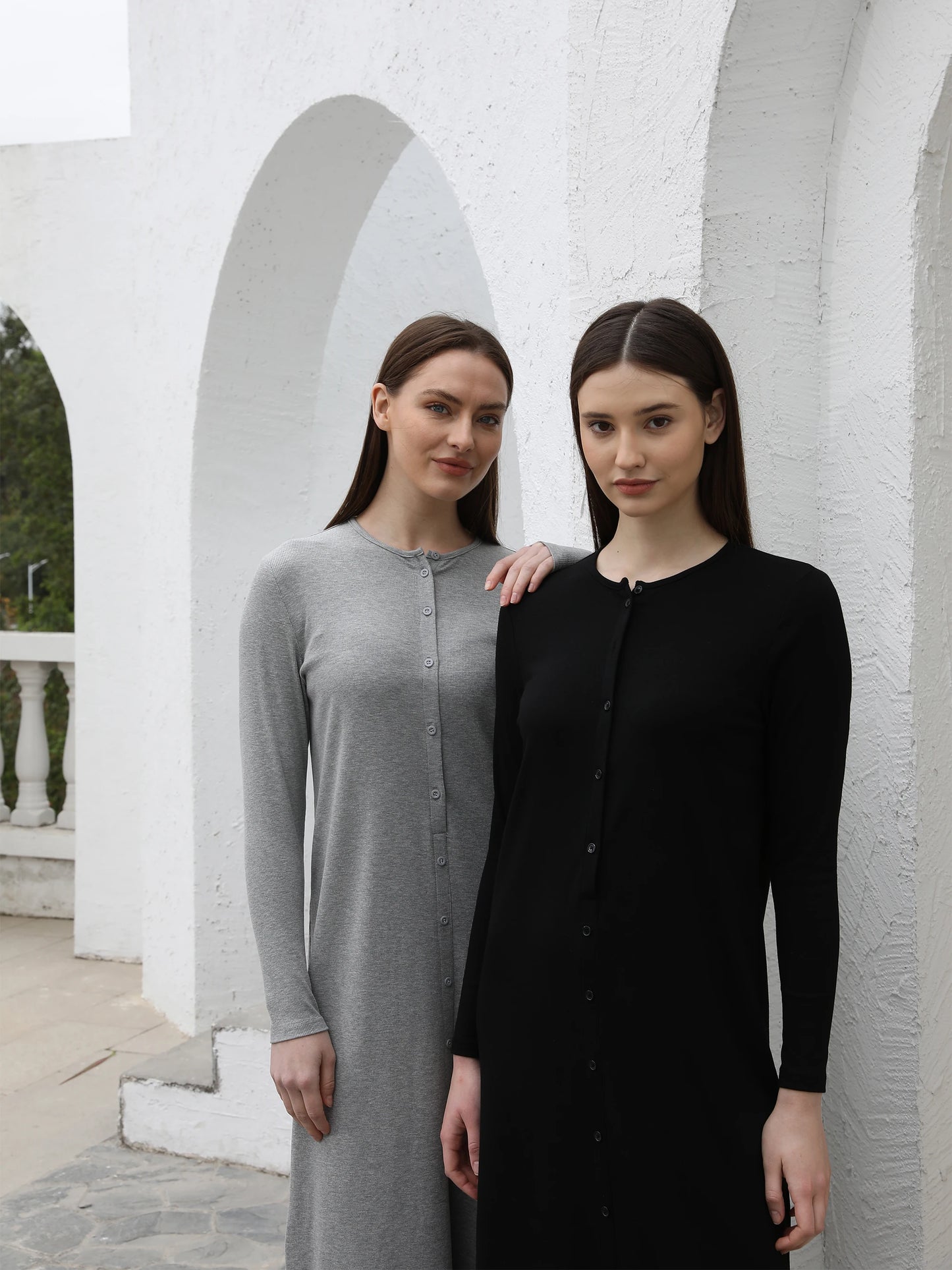 Ribbed Knit Maxi Dress – Soft Stretch Comfort Fit