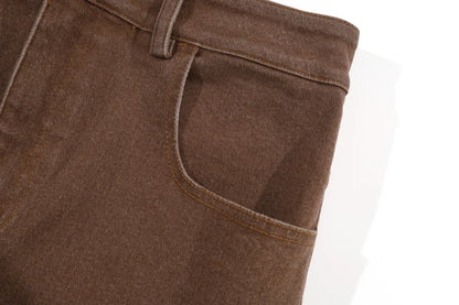 Elastic Denim Maxi Skirt (A-Line Stretch Fit)