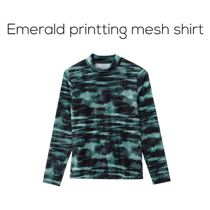 Printed Satin Maxi Dress Set – Mesh Inner Top + Knitted Vest (3-Piece Set)