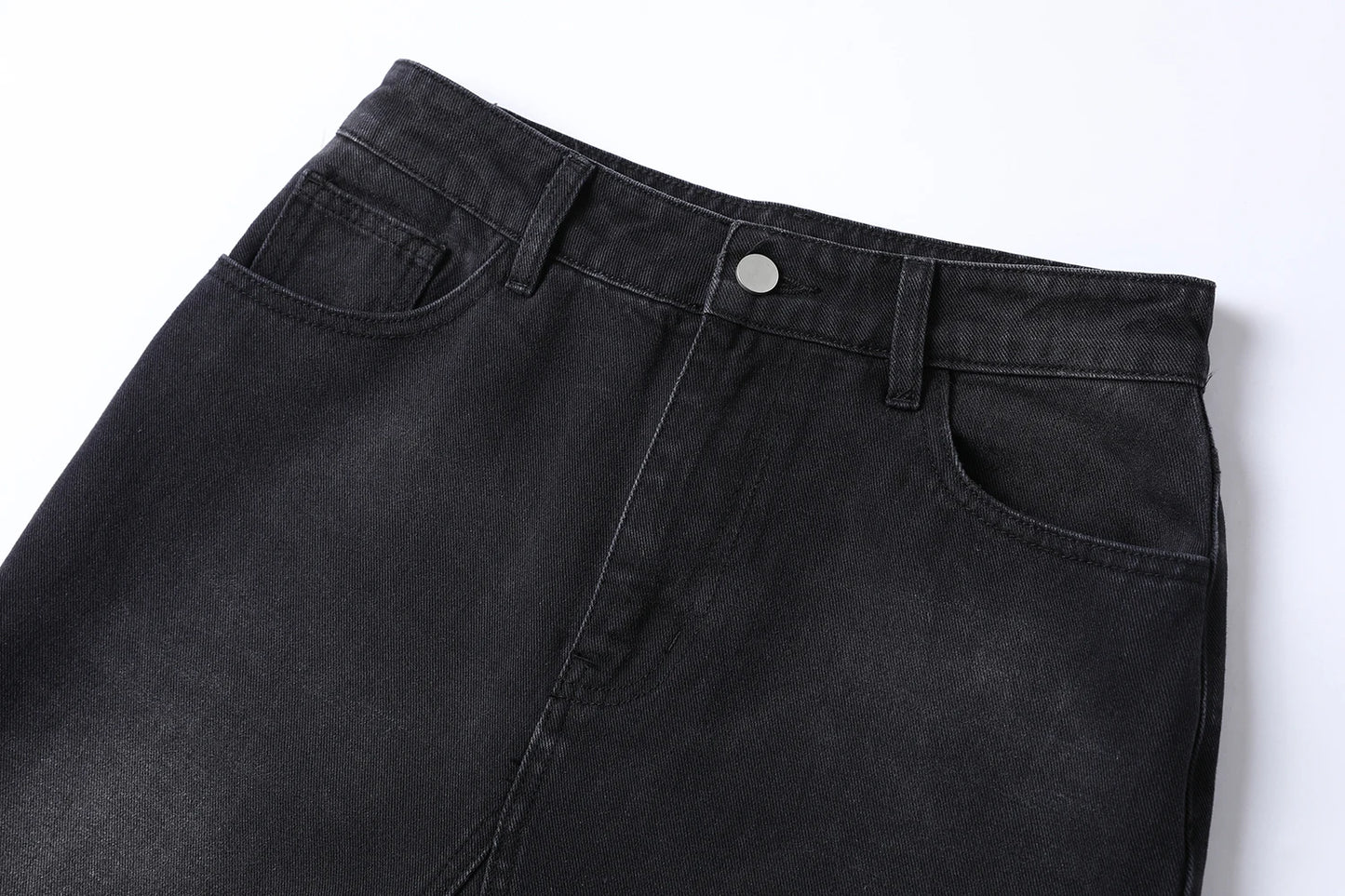 Ribbed Tee & Denim Maxi Skirt Set – Contrast Round Neck Modest Fit