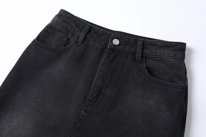 Ribbed Tee & Denim Maxi Skirt Set – Contrast Round Neck Modest Fit