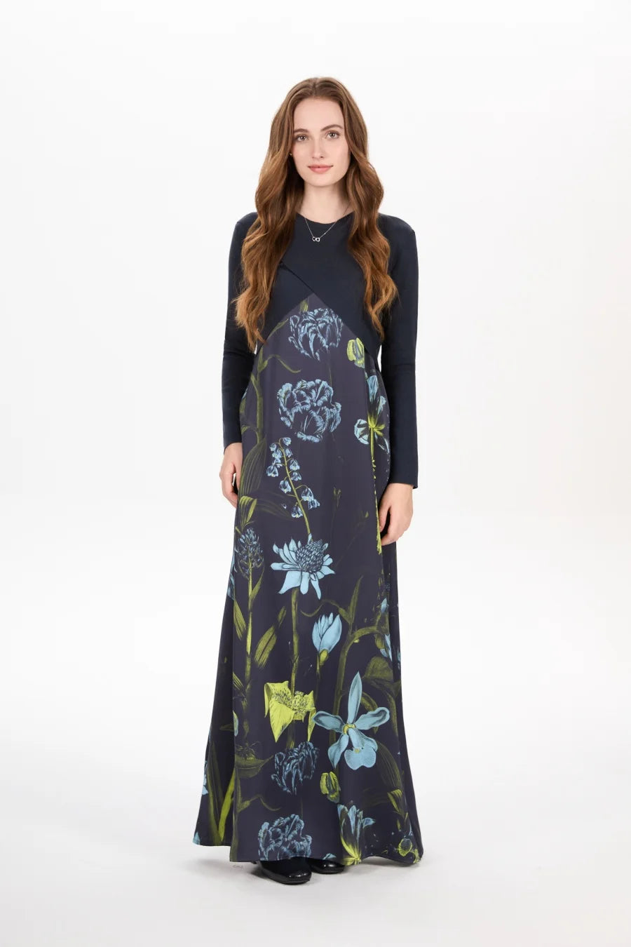 Satin Slip Dress + Knit Cross Top Set (Adjustable Maxi Length)