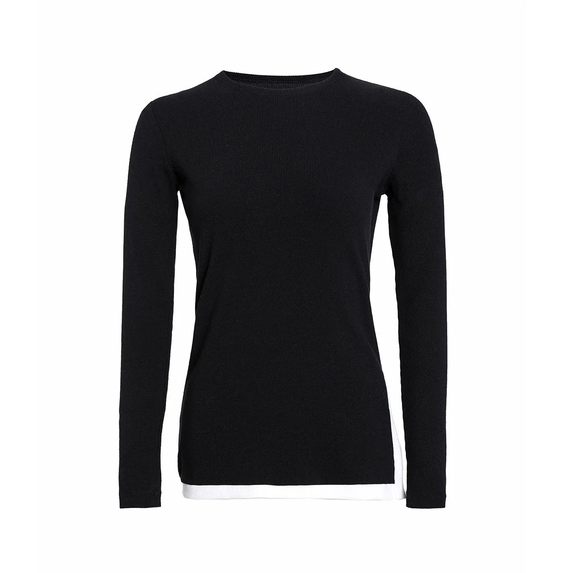 Ribbed Tee & Denim Maxi Skirt Set – Contrast Round Neck Modest Fit