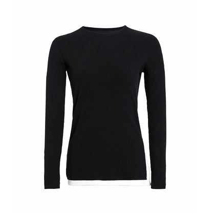 Ribbed Tee & Denim Maxi Skirt Set – Contrast Round Neck Modest Fit