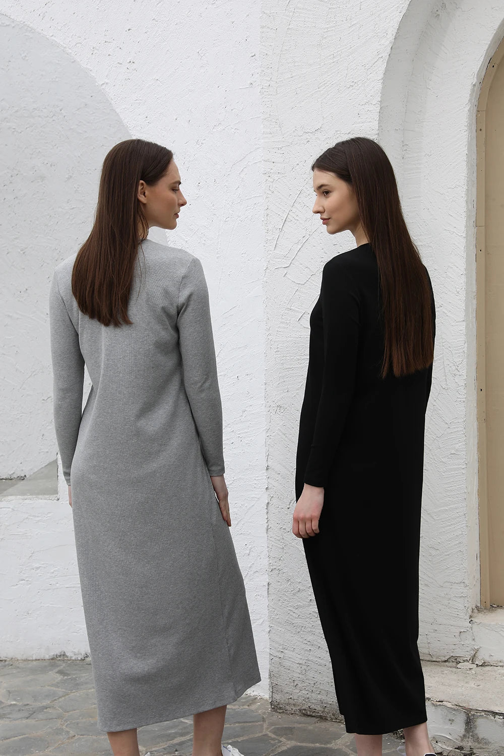 Ribbed Knit Maxi Dress – Soft Stretch Comfort Fit