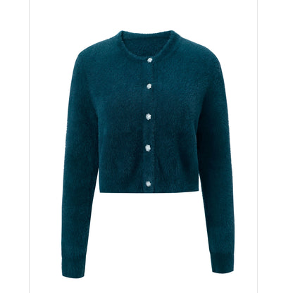 Soft Mohair Knit Cardigan – Classic Button Front