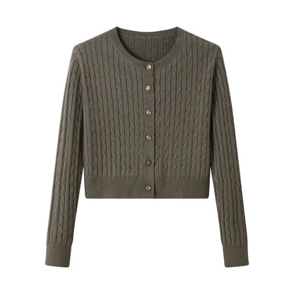 Cable-Knit Cardigan + Ribbed Mockneck Maxi Dress Set