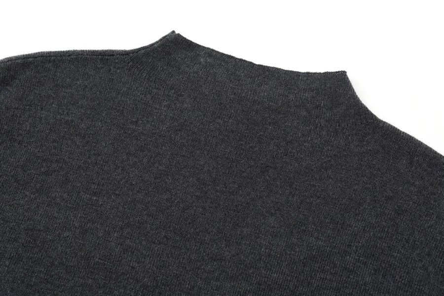 Pinstripe 4-Piece Autumn Set — Slip Dress, Knit Mockneck, Cable Knit, and Pleated Skirt