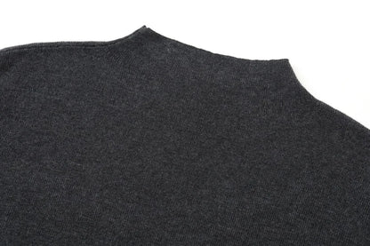 Pinstripe 4-Piece Autumn Set — Slip Dress, Knit Mockneck, Cable Knit, and Pleated Skirt