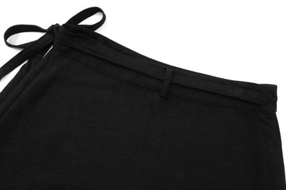 Adjustable Linen Wrap Skirt (Ankle-Length)