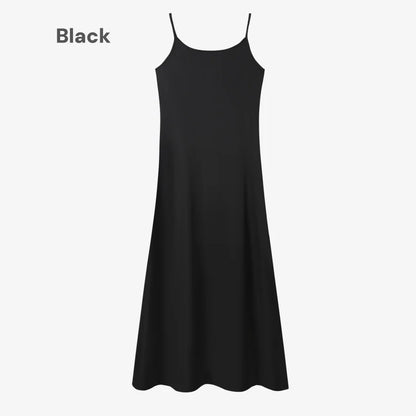 Satin Slip Dress + Knit Cross Top Set (Adjustable Maxi Length)