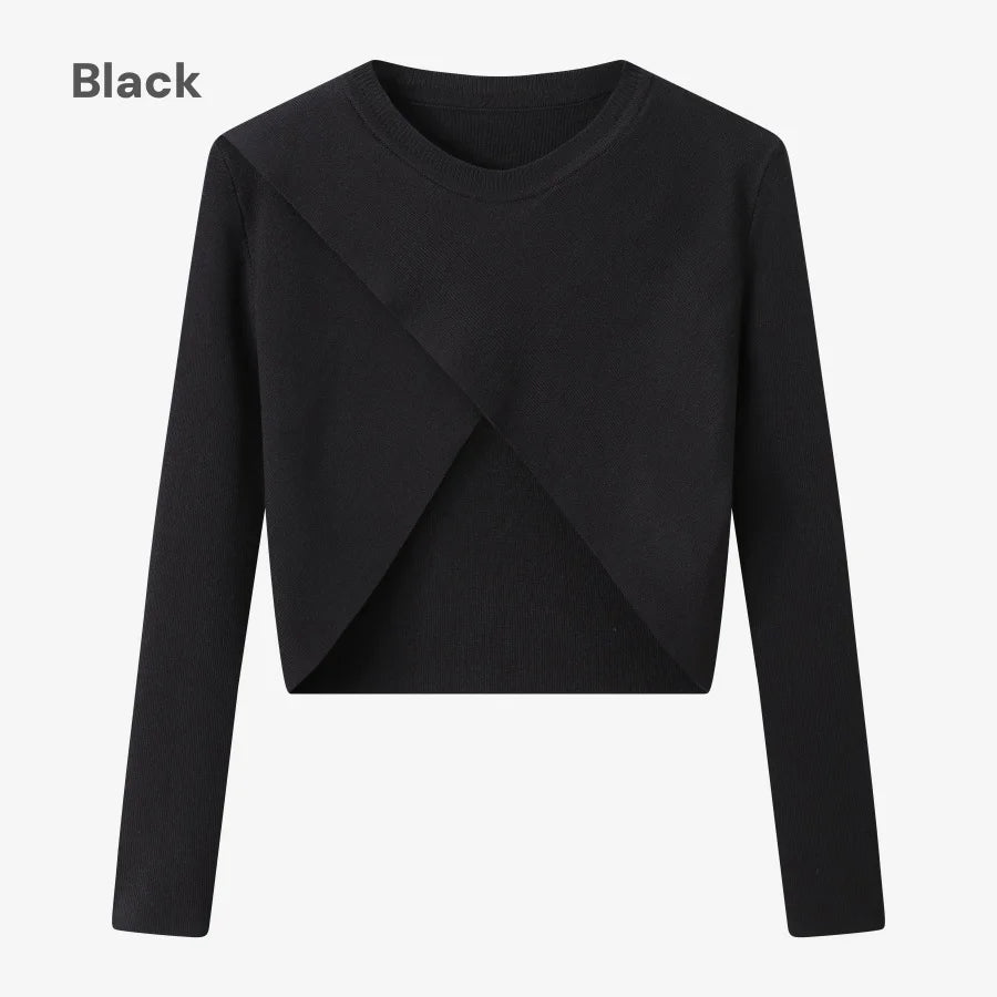 Satin Slip Dress + Knit Cross Top Set (Adjustable Maxi Length)