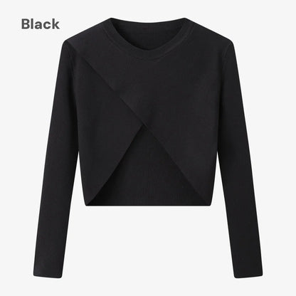 Satin Slip Dress + Knit Cross Top Set (Adjustable Maxi Length)