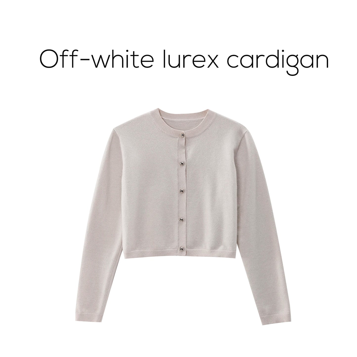 2-Piece Satin Pleated Slip Dress with Shimmer Cardigan