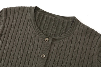 Cable-Knit Cardigan + Ribbed Mockneck Maxi Dress Set