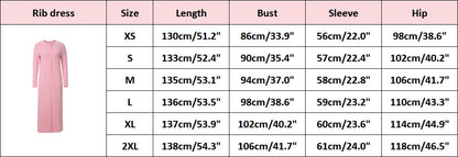 Ribbed Knit Maxi Dress – Soft Stretch Comfort Fit