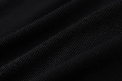 Ribbed Cardigan with Denim Collar + Sleeveless Maxi Dress Set