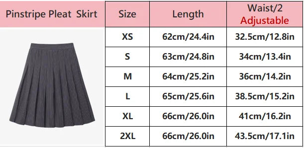 Pinstripe 4-Piece Autumn Set — Slip Dress, Knit Mockneck, Cable Knit, and Pleated Skirt