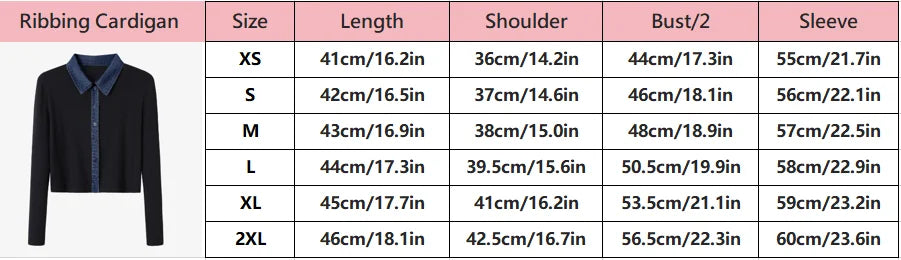 Ribbed Cardigan with Denim Collar + Sleeveless Maxi Dress Set