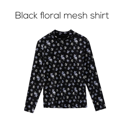 Printed Satin Maxi Dress Set – Mesh Inner Top + Knitted Vest (3-Piece Set)