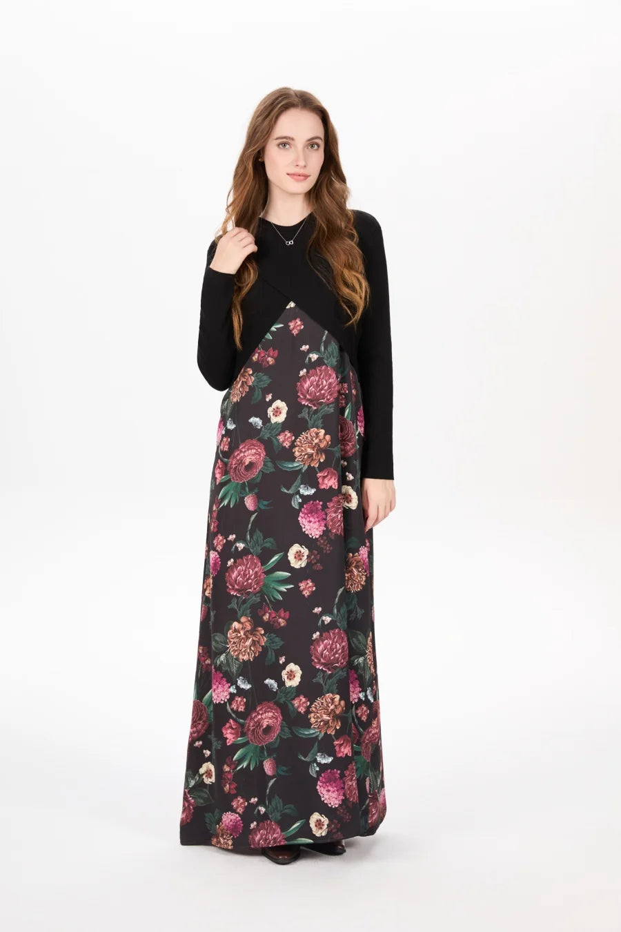 Satin Slip Dress + Knit Cross Top Set (Adjustable Maxi Length)