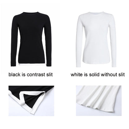 Ribbed Tee & Denim Maxi Skirt Set – Contrast Round Neck Modest Fit