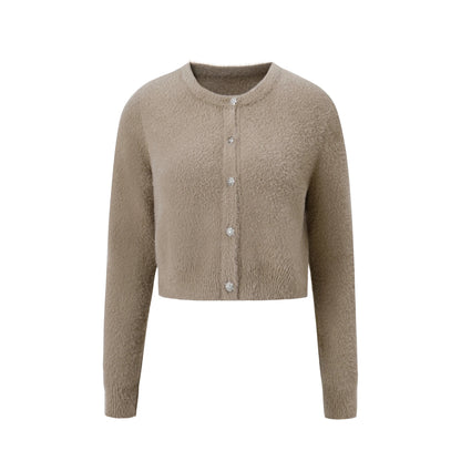 Soft Mohair Knit Cardigan – Classic Button Front