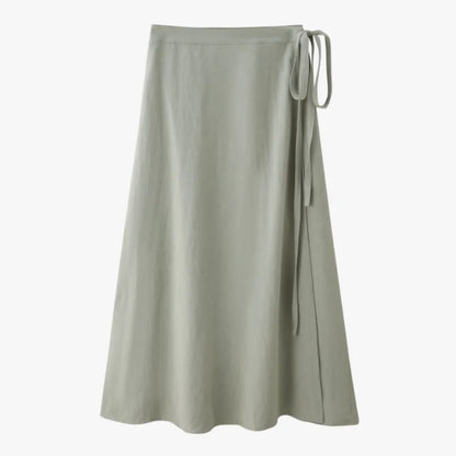 Adjustable Linen Wrap Skirt (Ankle-Length)